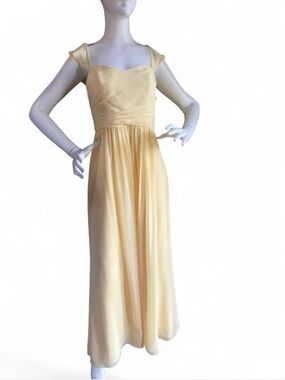 David’s Bridal formal canary yellow whimsical spring dress